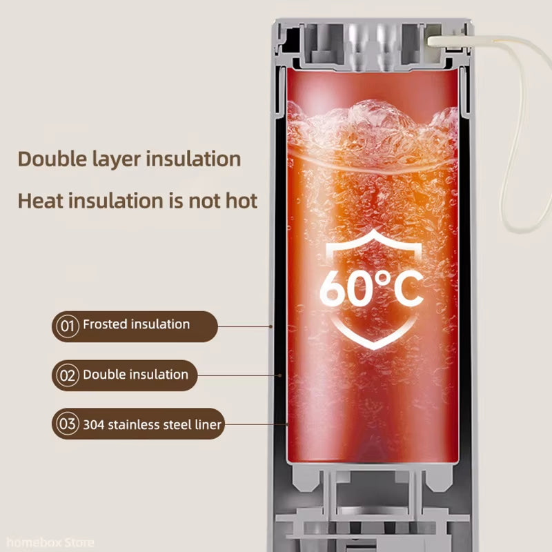 Portable Electric Heating Kettle | 500ml Smart Temperature-Control Travel Teapot & Multifunction Boiling Cup