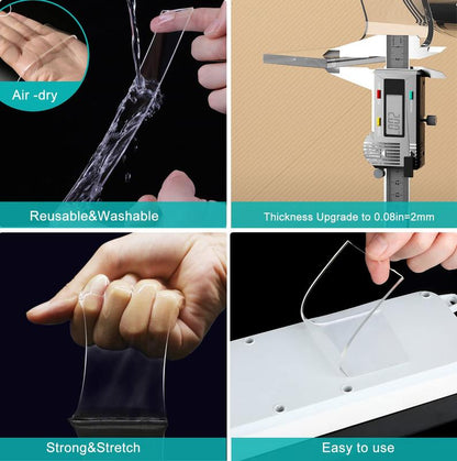 Double-Sided Heavy-Duty Tape (9.85 Feet) Christmas Gift, Nano Double-Sided Tape, Clear Mounting Tape, Picture Hanging Adhesive Strip.