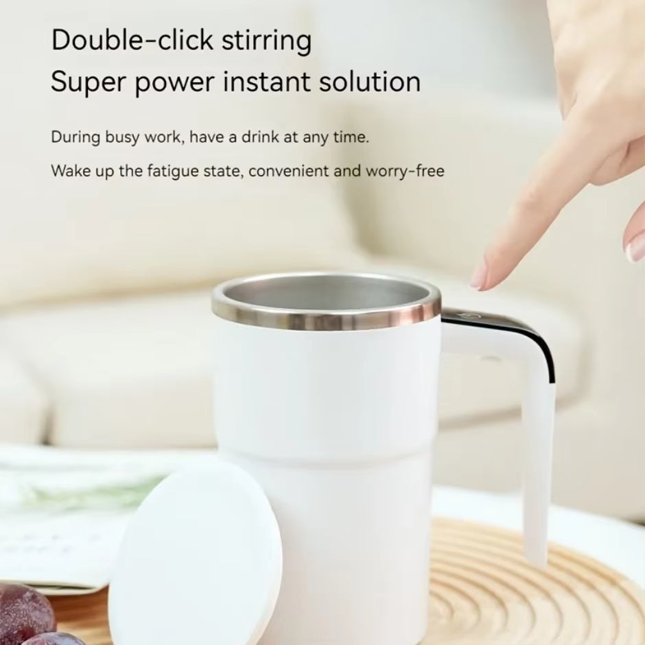 Smart Self-Stirring Temperature Display Cup | Magnetic Automatic Mixer for Coffee, Protein Shakes & Drinks