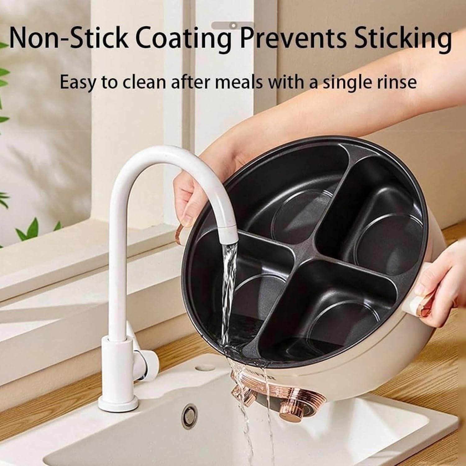 7L Multi-Compartment Electric Hot Pot | 4-Grid Non-Stick Stew Pot with Independent Temperature Control