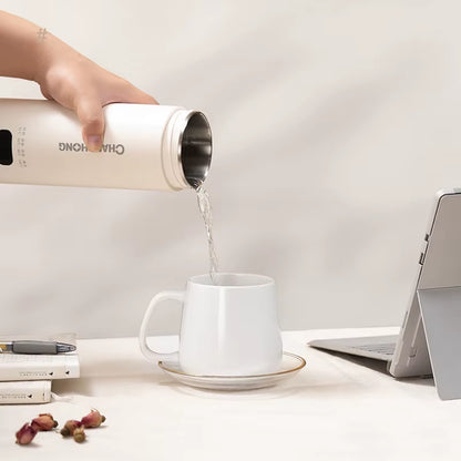 Portable Electric Heating Kettle | 500ml Smart Temperature-Control Travel Teapot & Multifunction Boiling Cup