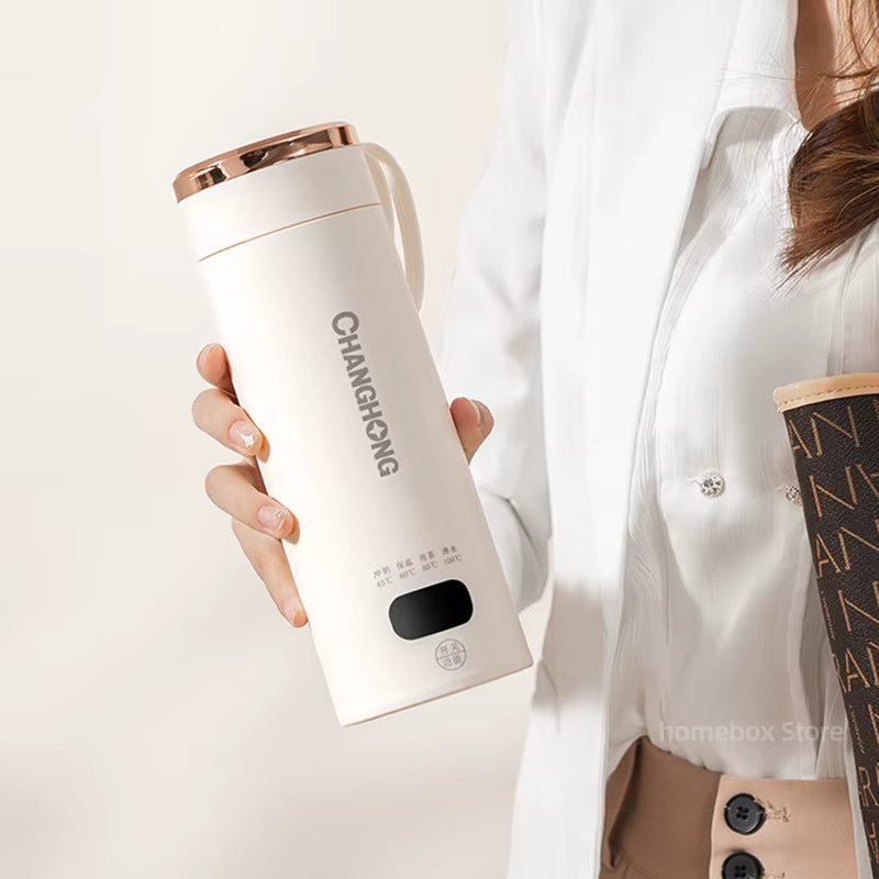 Portable Electric Heating Kettle | 500ml Smart Temperature-Control Travel Teapot & Multifunction Boiling Cup