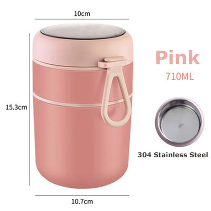 Stainless Steel Insulated Soup Thermos | Vacuum Food Jar with Spoon & Leak-Proof Thermal Lunch Container