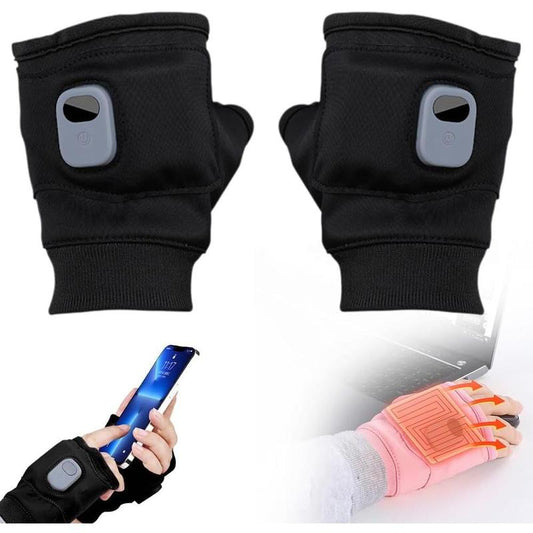 Heated Fingerless Gloves-Pink/Black Rechargeable Smart Thermostatic,Electric Hand Warmers for Daily Use,Heating Gloves with Three Temperature Modes for Home Use,Christmas Gift