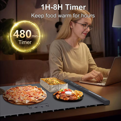 Portable Electric Food Warmer Mat | Foldable Fast-Heat Warming Tray for Meals, Buffet & Kitchen Use