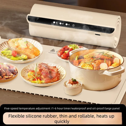 Foldable Electric Warming Tray | Full-Surface Food Warmer Mat with 3-Temp Settings & Fast Heating