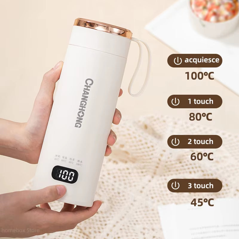 Portable Electric Heating Kettle | 500ml Smart Temperature-Control Travel Teapot & Multifunction Boiling Cup