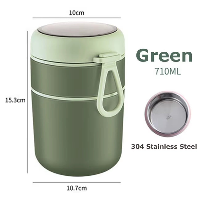 Stainless Steel Insulated Soup Thermos | Vacuum Food Jar with Spoon & Leak-Proof Thermal Lunch Container