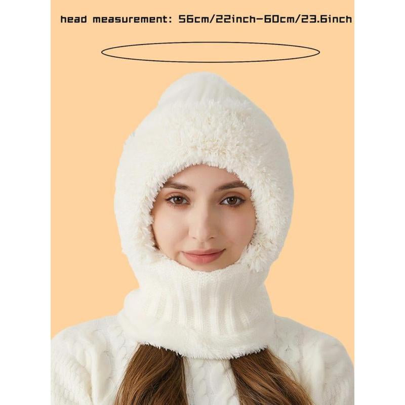Women’s Pom Pom Knit Beanie Hat | Warm Thick Winter Hat with Bunny Ears for Fall & Winter
