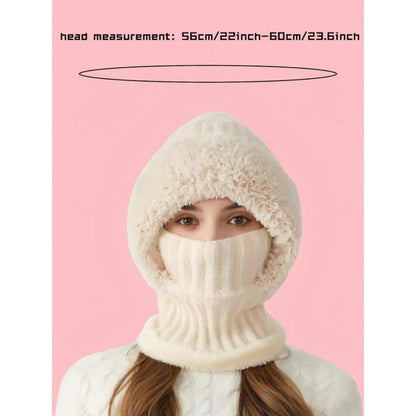 Women’s Pom Pom Knit Beanie Hat | Warm Thick Winter Hat with Bunny Ears for Fall & Winter