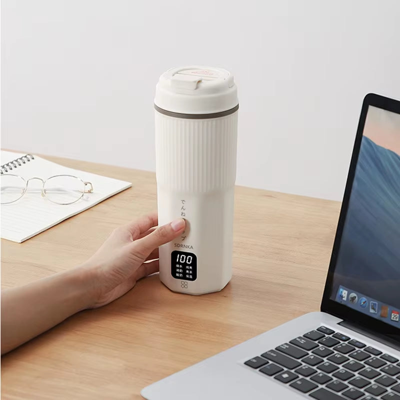 Portable Electric Heating Kettle | 500ml Multifunctional Travel Thermo Cup & Mini Stew Pot (220V)