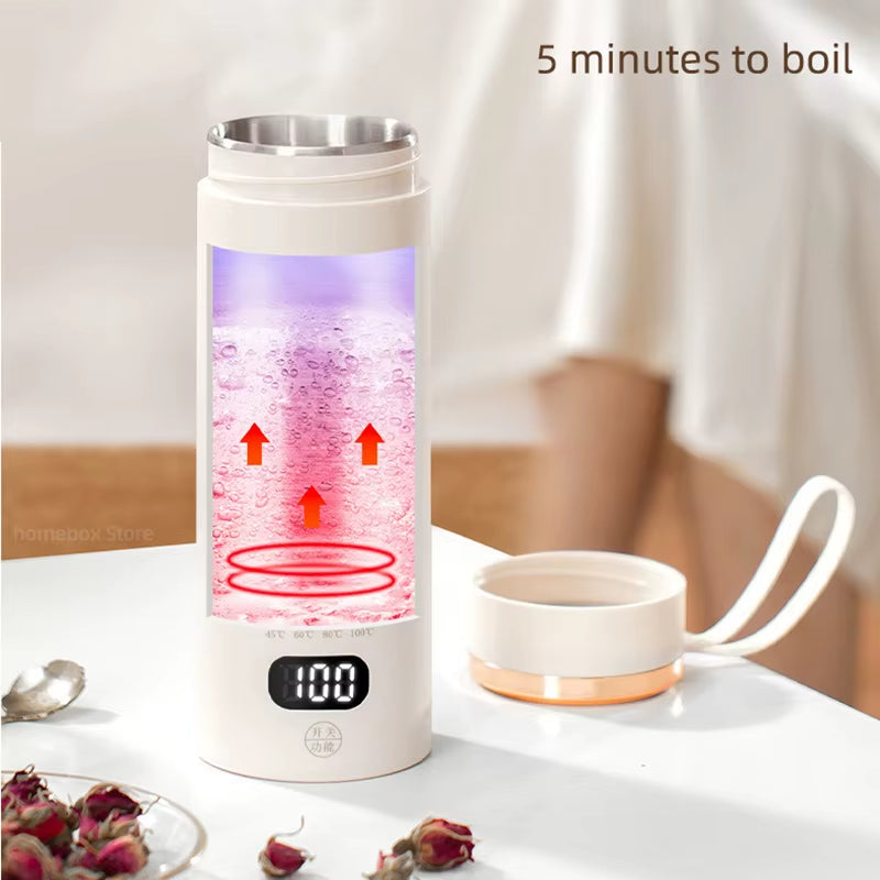 Portable Electric Heating Kettle | 500ml Smart Temperature-Control Travel Teapot & Multifunction Boiling Cup