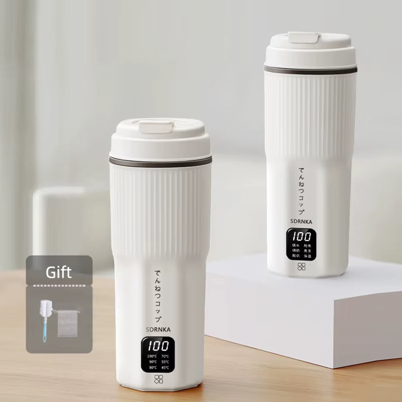 Portable Electric Heating Kettle | 500ml Multifunctional Travel Thermo Cup & Mini Stew Pot (220V)